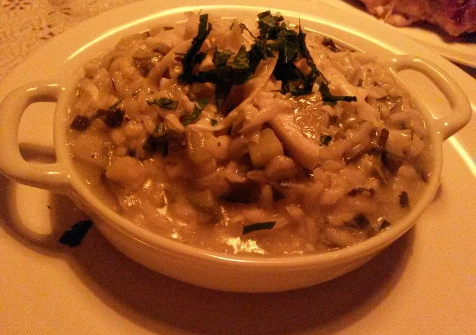Risoto de abobrinha e limão siciliano