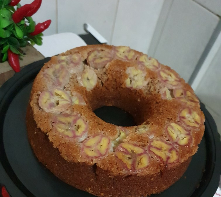 Bolo diet de banana, sem farinha e sem açúcar