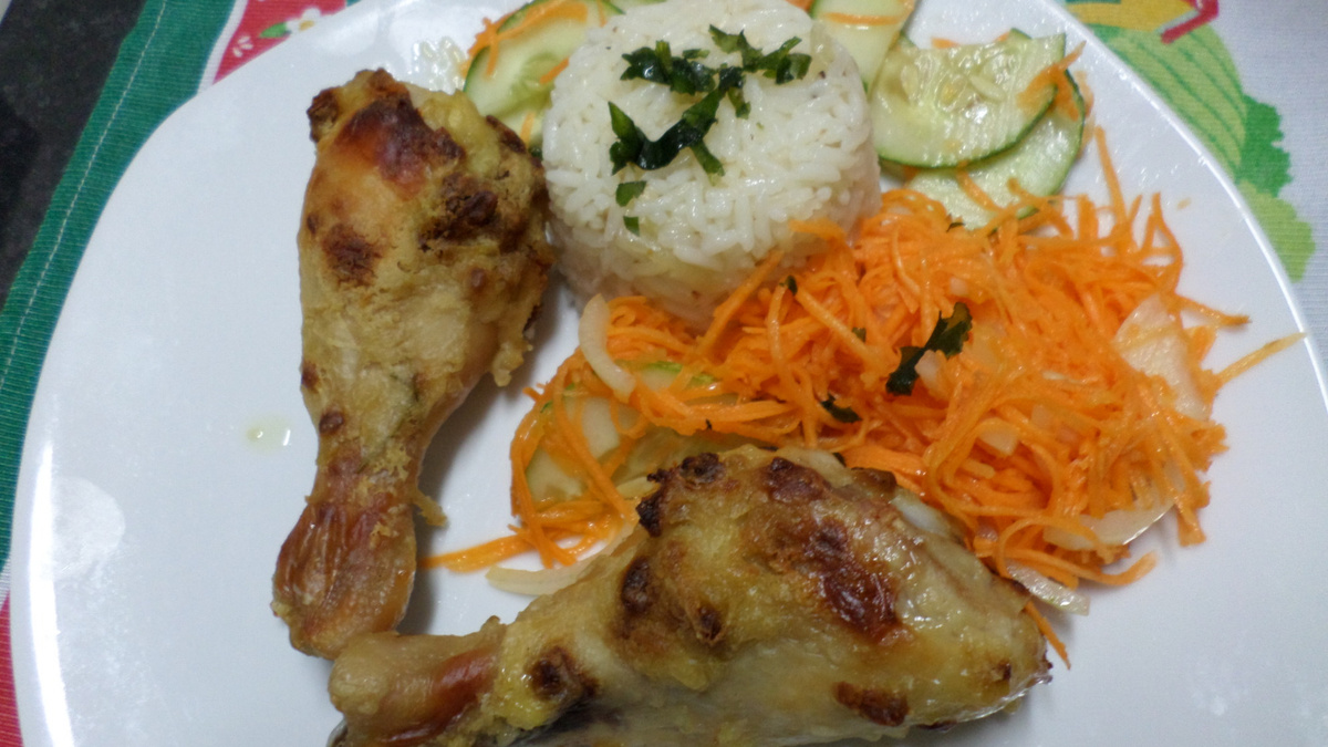 Frango com creme de cebola