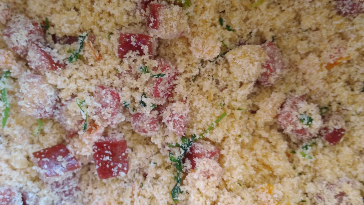 Farofa de linguiça calabresa
