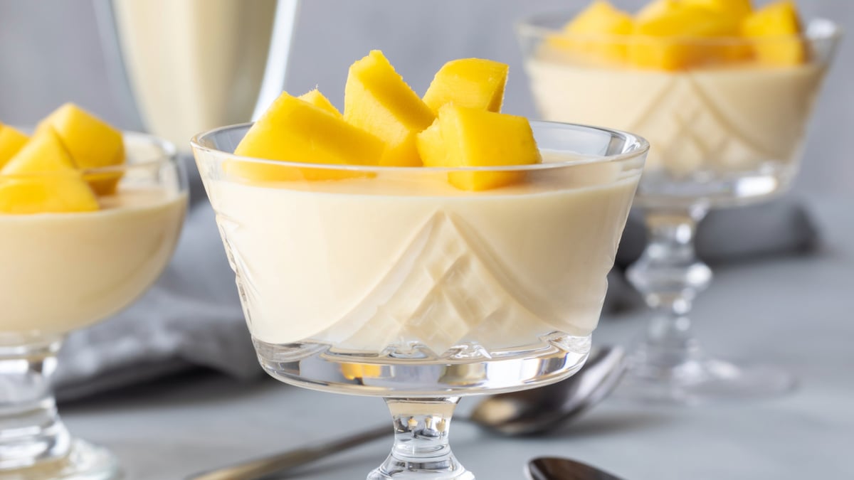 Mousse de manga gostosa e cremosa