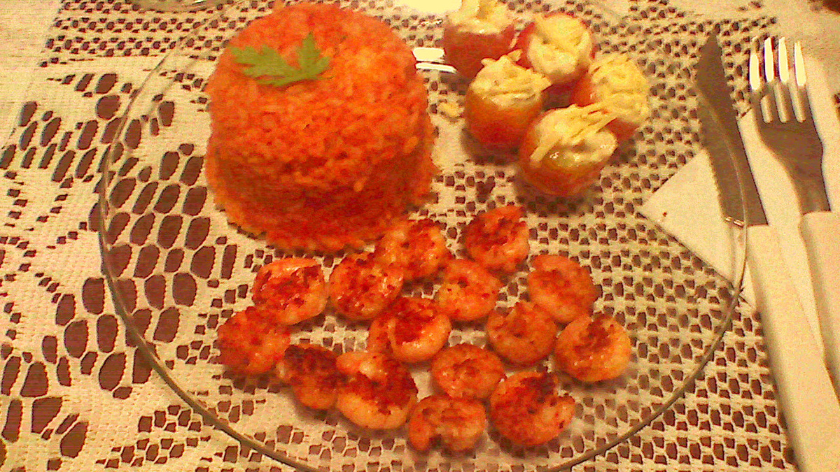 Risoto de camarão