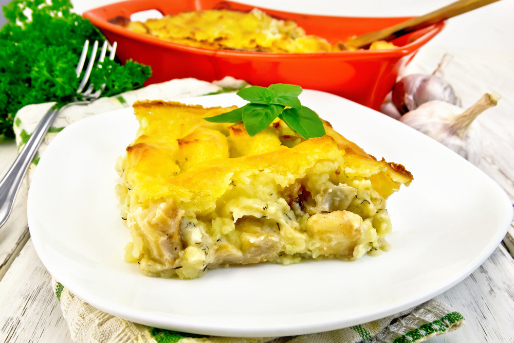 Escondidinho de bacalhau com batata doce