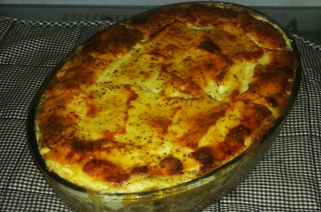 Lasanha de banana com carne seca