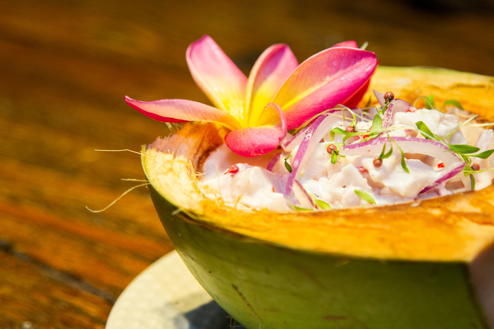 Ceviche de coco verde
