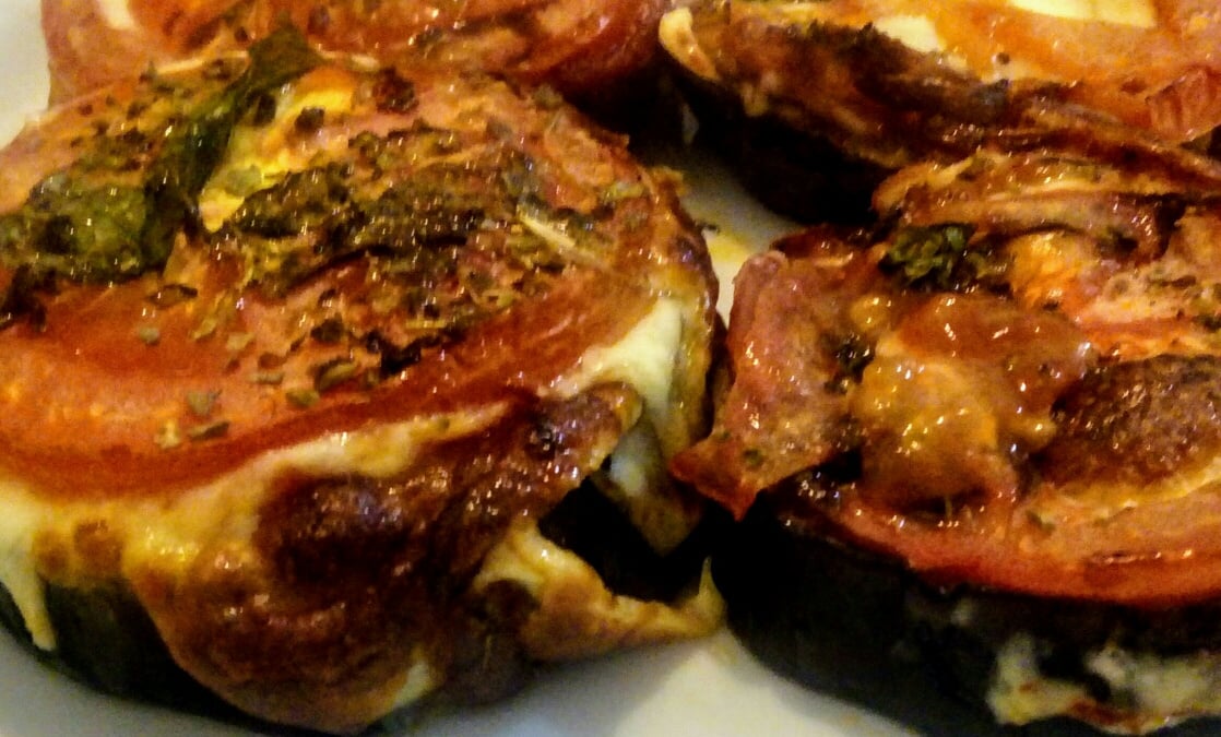 Mini pizza de berinjela
