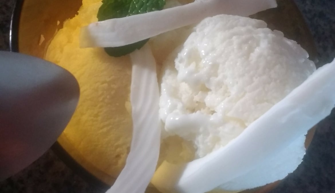 Sorvete cremoso de coco