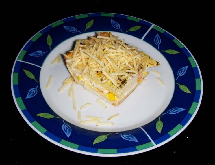 Torta de pão de forma vegetariana