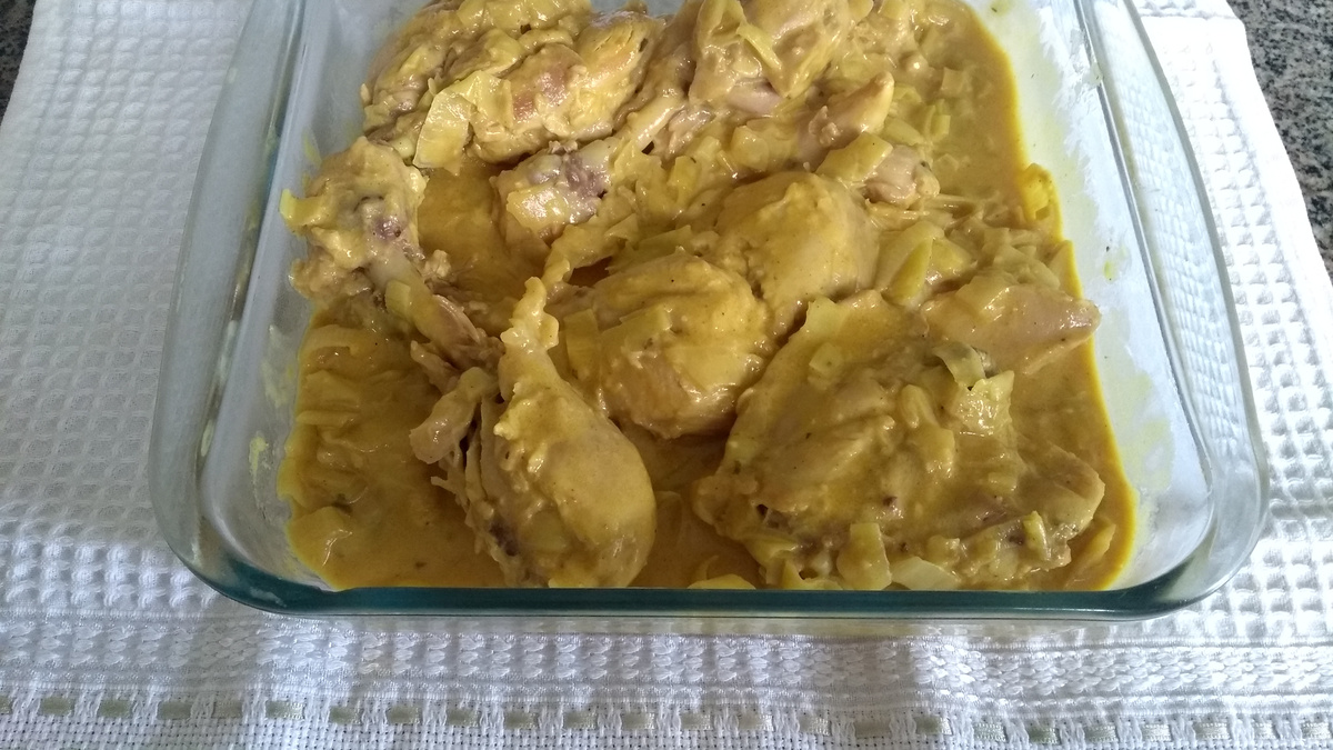 Frango com alho poró