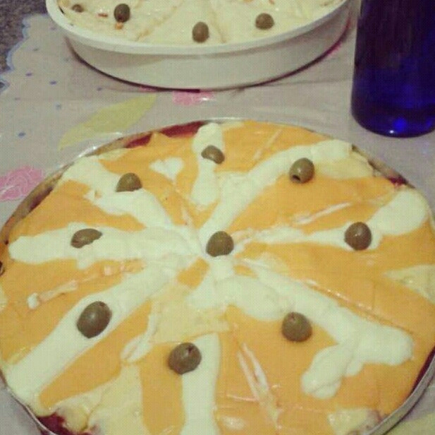 Pizza de quatro queijos para festas