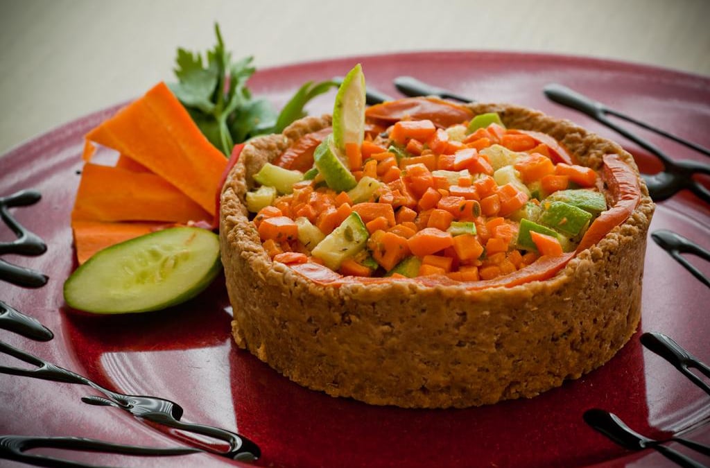 Quiche de carne moída à jardineira