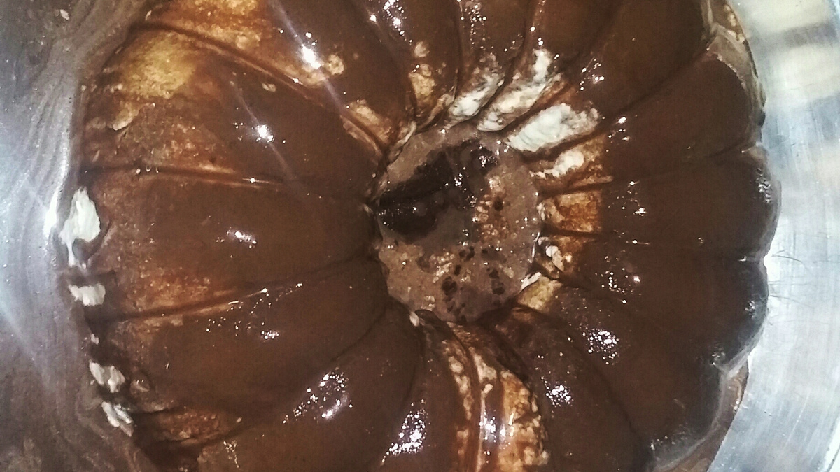 Sorvete de pudim com chocolate