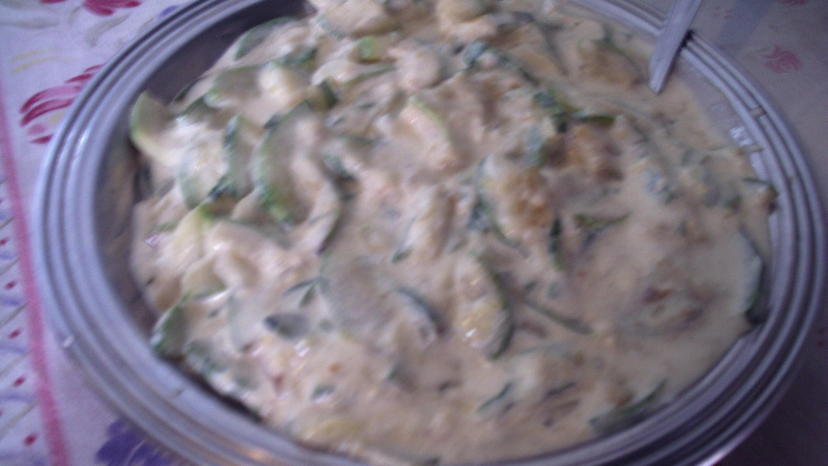 Abobrinha com creme de leite
