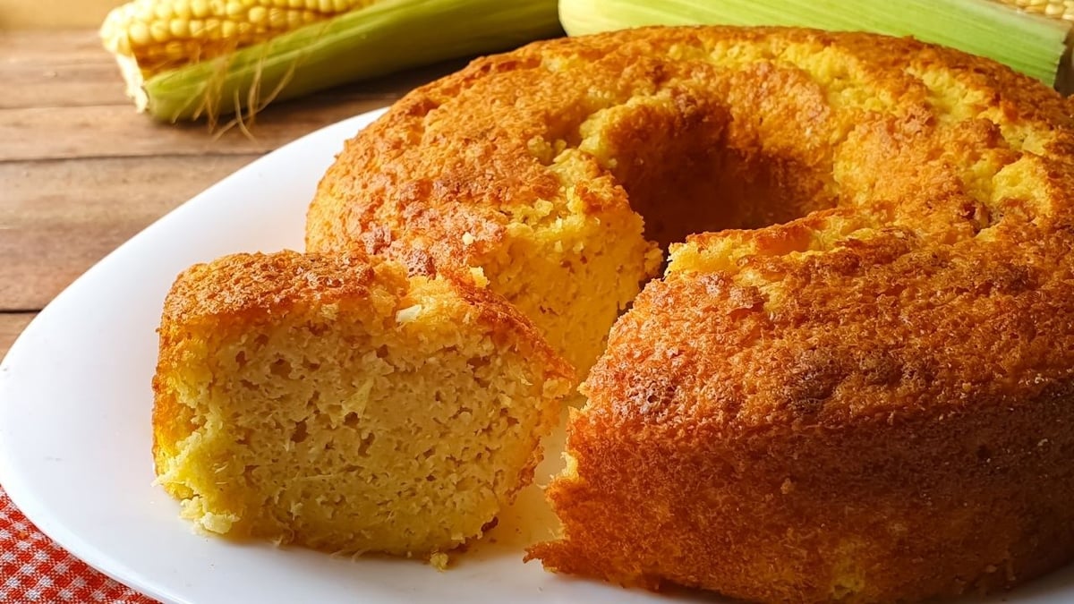 Bolo de milho verde de lata vegano e sem glúten (sem leite de vaca, sem ovo e sem farinha de trigo)