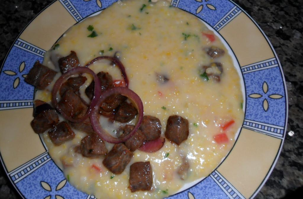 Xerém com carne de sol