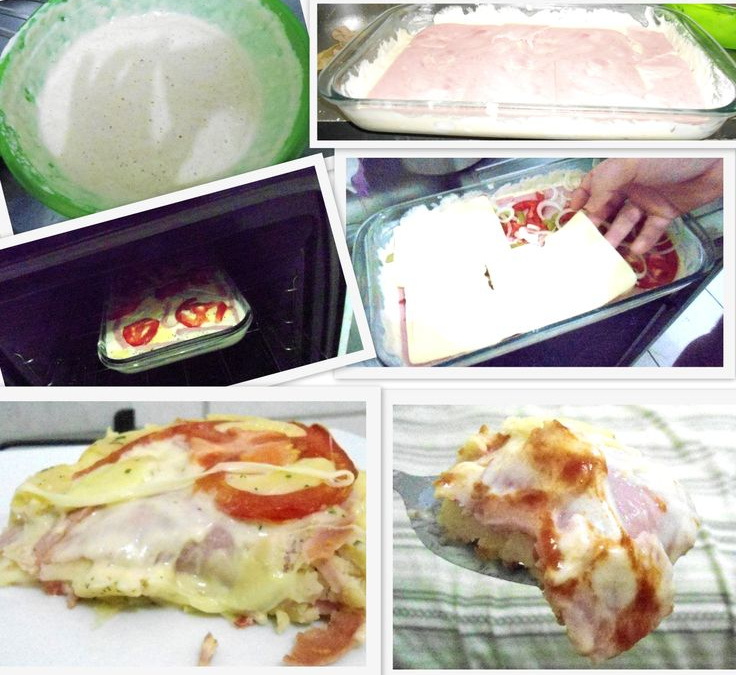 Pão fofinho com recheio de pizza