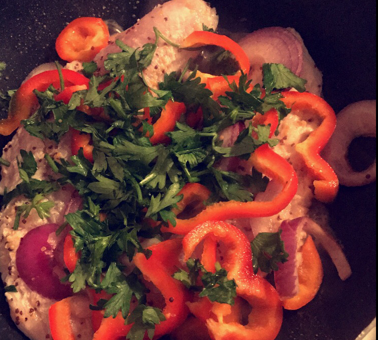 Merluza com legumes