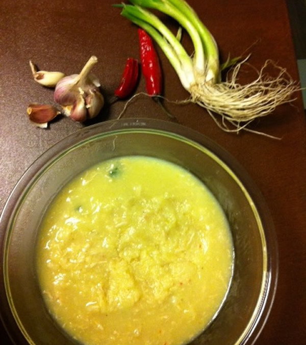 Creme de frango e mandioquinha (batata barôa)