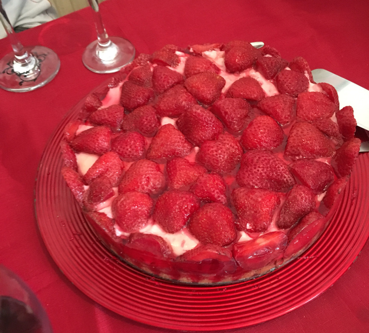 Torta espelhada de morango