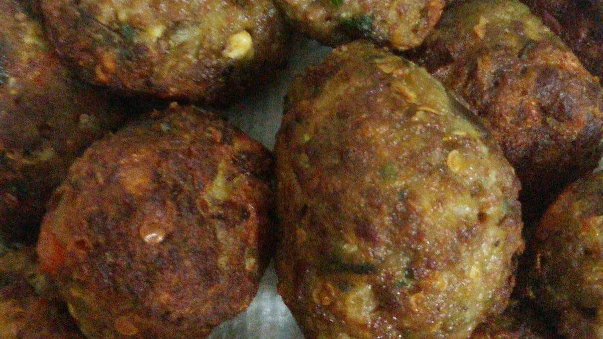 Bolinho de beringela com carne moida
