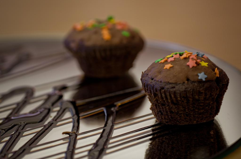Muffin de chocolate com recheio de creme de avelã