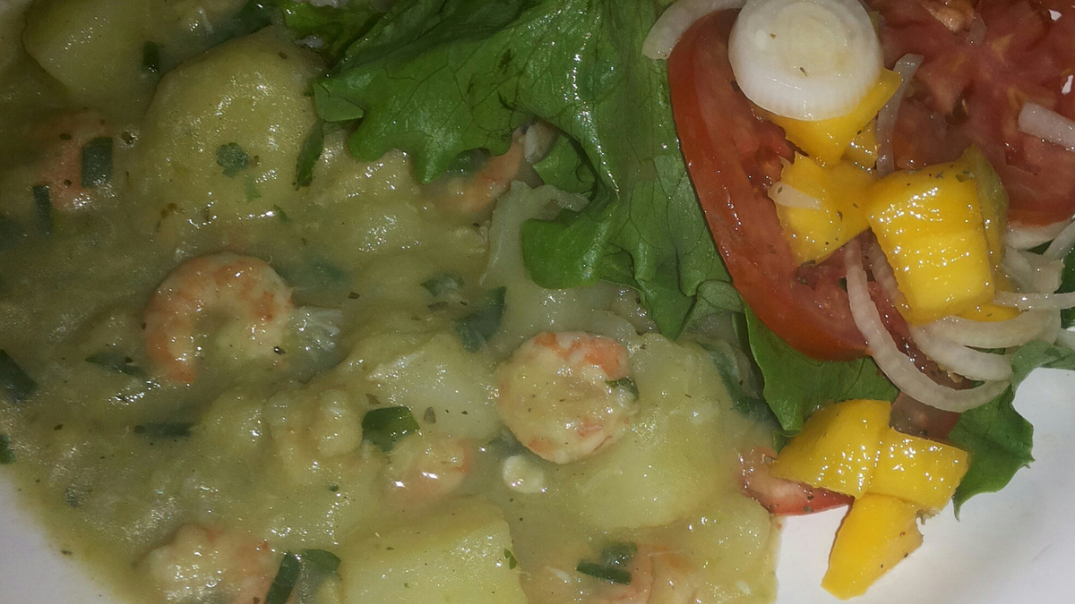 Delícia de bacalhau com camarão