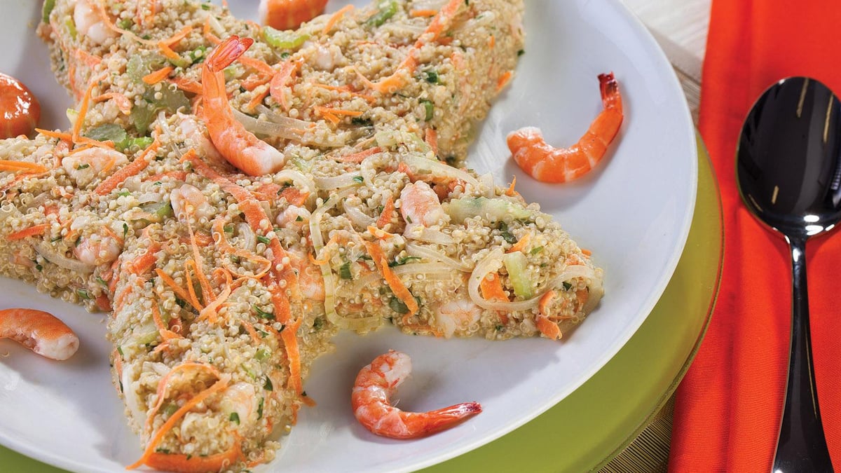 Salpicão de camarão e quinoa