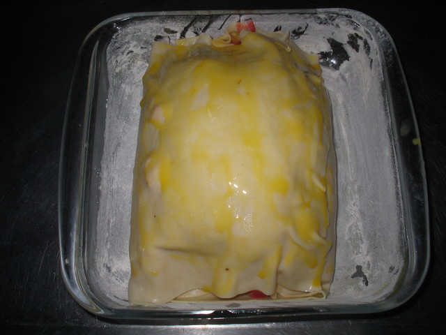 Rocambole com massa de pastel