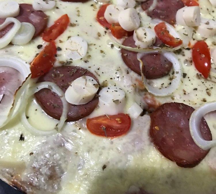 Pizza prática de pão de forma