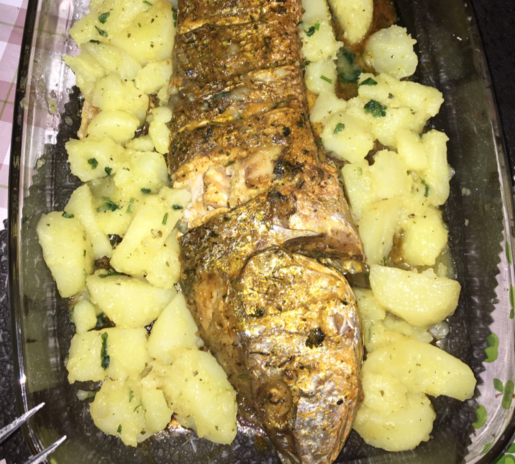 Corvina assada