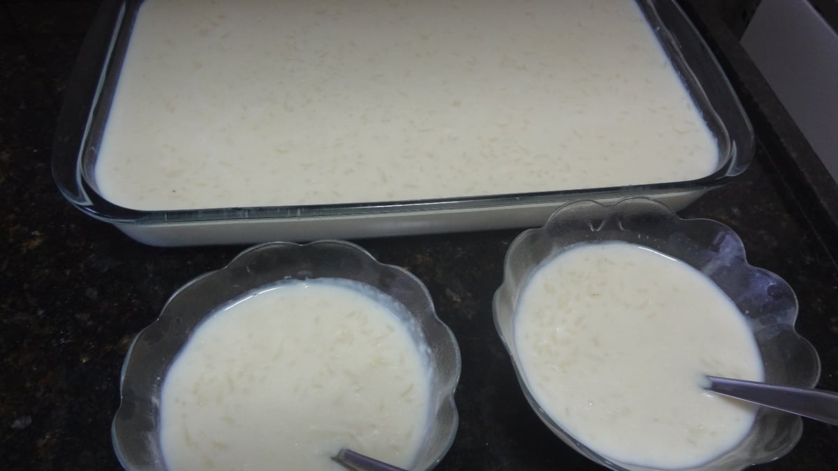 Arroz doce na panela de pressão