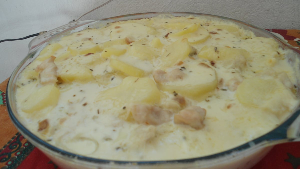 Frango cremoso com batata