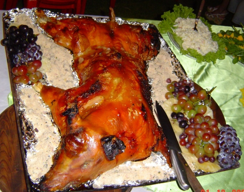 Leitão de escalope com geléia