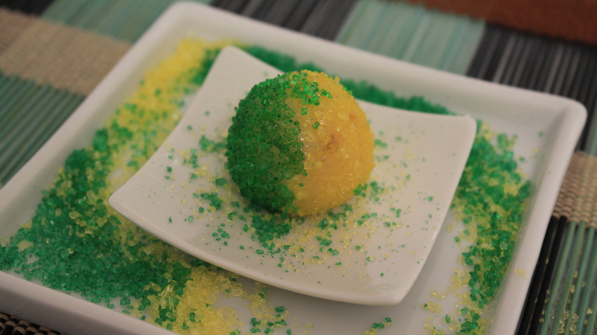 Brigadeiro verde e amarelo para a copa