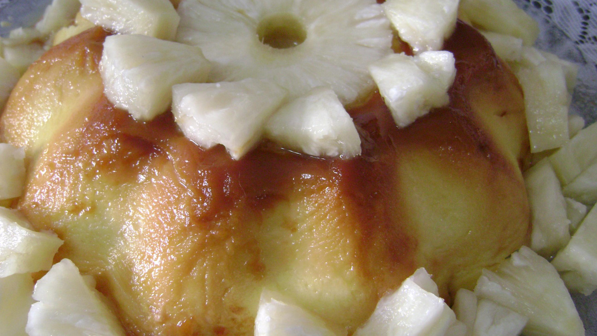 Flan refrescante de abacaxi