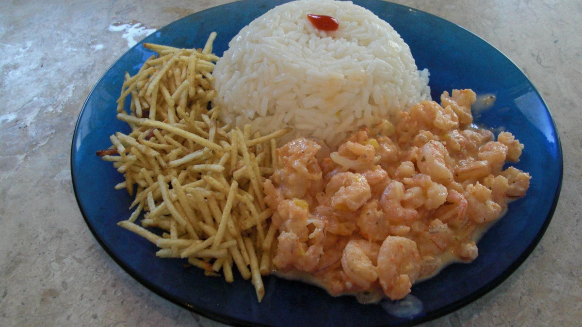 Camarão com requeijão