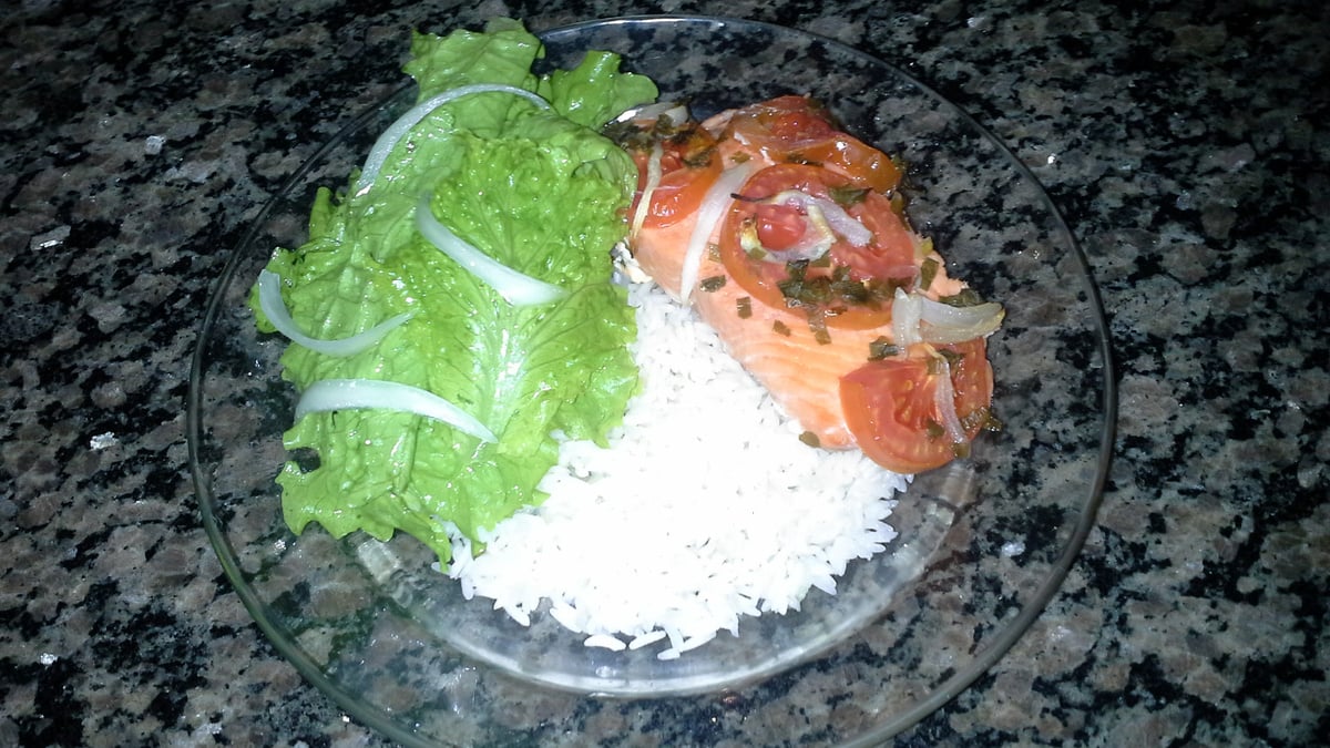 Salmão assado