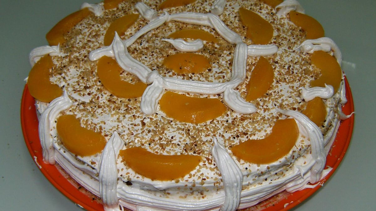 Torta de pêssego da Crocks