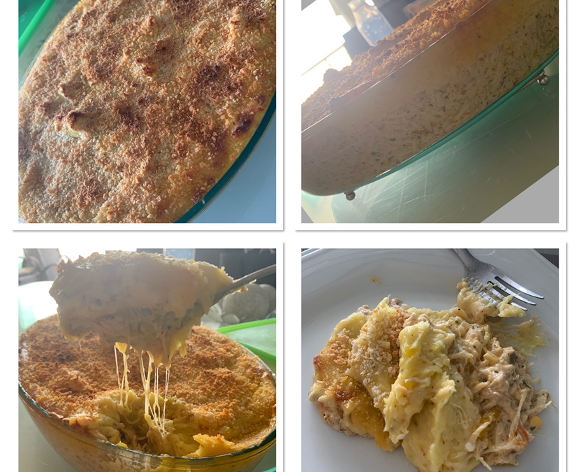 Escondidinho de frango (com purê de mandioquinha)