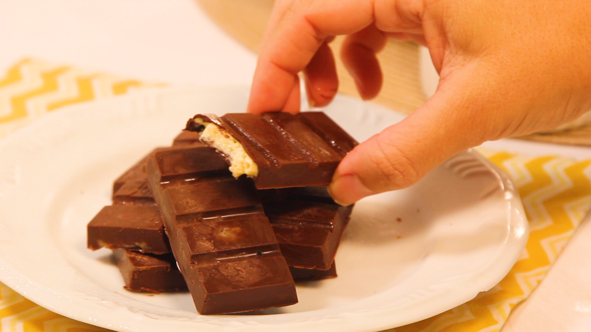 Barra de chocolate recheada