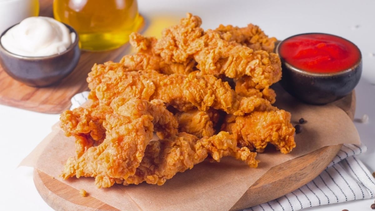 Frango empanado tipo KFC crocante e suculento
