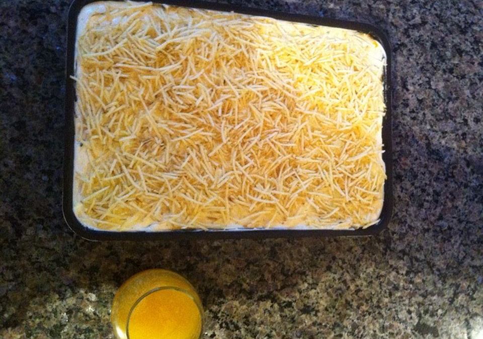 Bolo salgado gelado de pão de forma