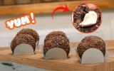 Ideia genial para um doce diferente: brigadeiro recheado com sorvete de lambuzar (e lamber) os dedos!