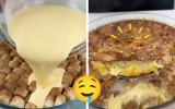 Sobremesa de banana cremosa dos deuses: receita na travessa é muito fácil de fazer, só levar ao forno por 20 minutos