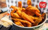 Palito de batata-doce com crosta de parmesão feito na airfryer é o petisco crocante e saudável que você vai se apaixonar