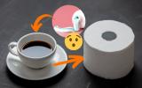 Coloque uma mistura de café e pasta de dente no papel higiênico e veja a mágica acontecer