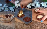 Tortinha de chocolate fit com recheio cremoso só precisa de 3 ingredientes para você não passar vontade de doce nem na dieta