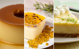 3 sobremesas que nunca falham no almoço de domingo: pudim de leite, mousse de maracujá e torta de limão