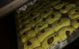 Donuts assado com gotas de chocolate