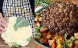 Parece peru de Natal, mas é uma couve-flor assada com molho de cogumelos para servir como prato principal, aprenda a receita vegana!